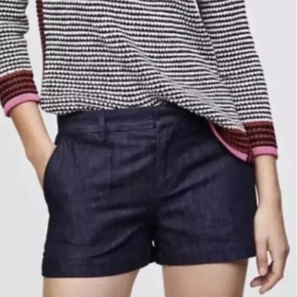 Ann Taylor Pants - Ann Taylor LOFT The Riviera Dark Blue Wash Denim Shorts Size 14 Vacation Preppy